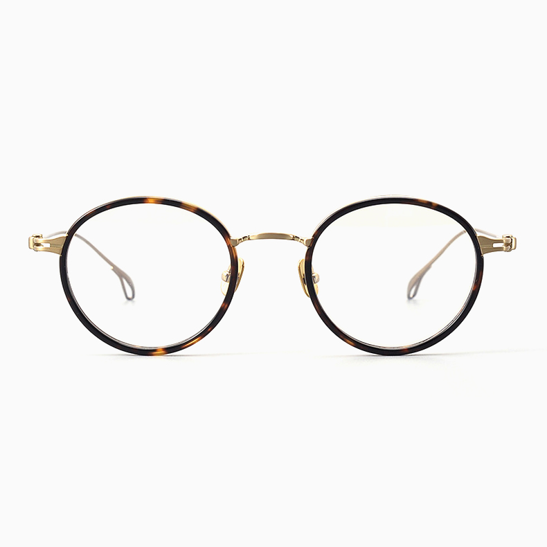 Eterlens｜レトロなラウンド型チタン製超軽量9.5gメガネ｜華奢で上品｜オーダーメイド