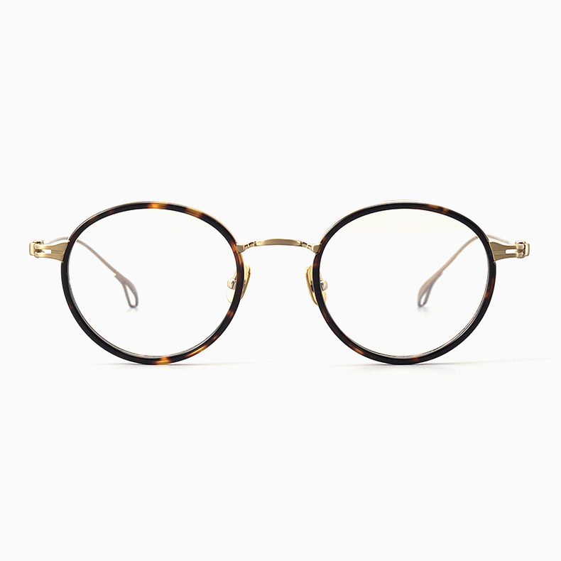 Eterlens｜レトロなラウンド型チタン製超軽量9.5gメガネ｜華奢で上品｜オーダーメイド