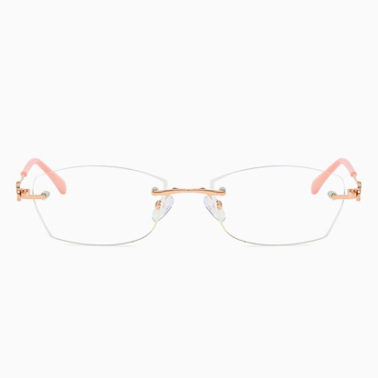 Eterlens｜バタフライモチーフ付きリムレス老眼鏡｜ブルーライトカット｜落ち着きのある大人スタイル