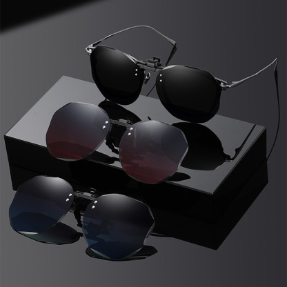 Eterlens｜ドライブ専用UVカット｜調光・偏光・眩しさ対策｜跳ね上げ式クリップオンサングラス