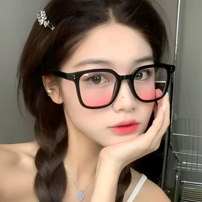 Eterlens｜新作グラデーションチークレンズメガネ｜TR90ブルーライトカット｜小顔見え効果