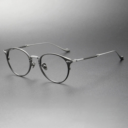 Eterlens｜レトロ風チタンメガネ｜度付き対応｜匠の技が光る一本