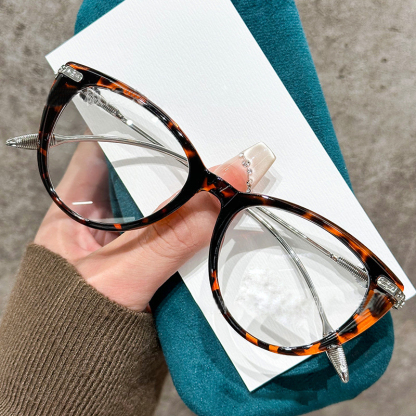 Eterlens 金属テンプルのフォックスメガネ-Eterlens