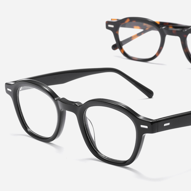 Eterlens｜レトロ風アセテート製小さめフレームメガネ｜クラシックな太セル