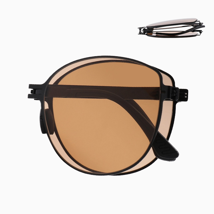 Eterlens｜軽量ビッグフレーム 素顔グラデーション｜折りたたみuv400｜ins風サングラス-Eterlens