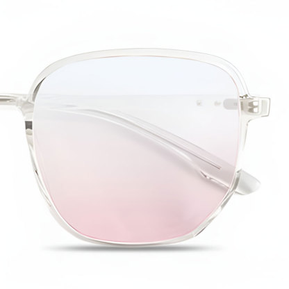 Eterlens | 10g ビッグフレームチークカラーレンズメガネ | 小顔効果ブルーライトカット | ガーリースタイル