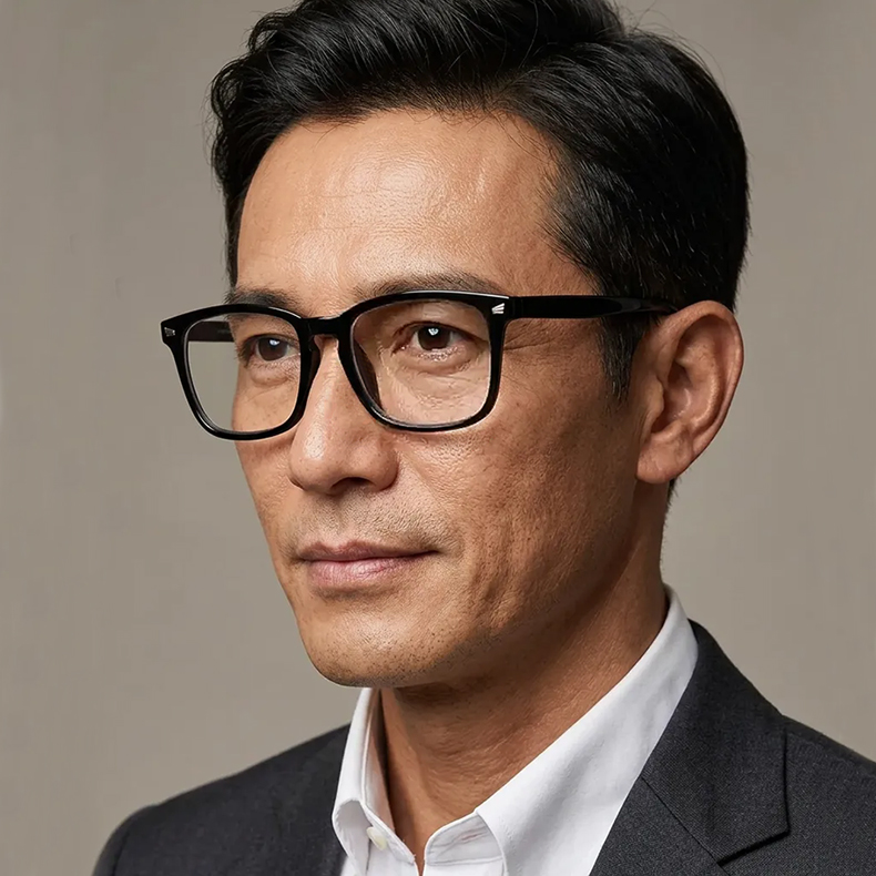 遠近両用累進多焦点ブルーライトカットビッグフレーム老眼鏡 | Wellington Progressive | Eterlens