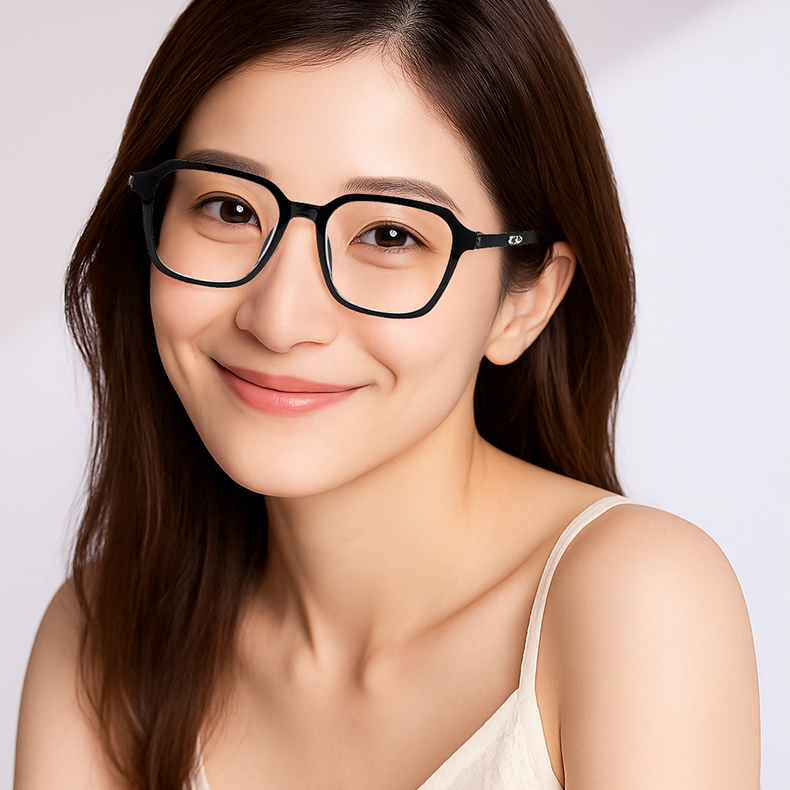 【輪郭補正・レトロモダン】Eterlens ビッグスクエアフレーム | 超軽量17.5g TR素材 | お洒落ですっぴん隠し | ブルーライトカット 度付き対応メガネ - 商品画像 3/8 (Wellington RxReady)