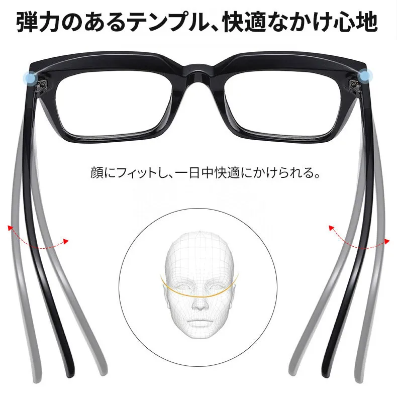 Eterlens 知性の窓  | ブルーライトカット老眼鏡ビッグフレームウェリントン型-White tortoise shell