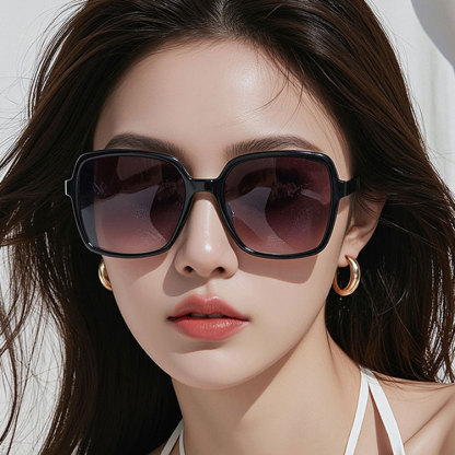 Eterlens | 大きめスクエアフレーム | グラデーションレンズ | 折りたたみ可能  UV400  サングラス-Eterlens