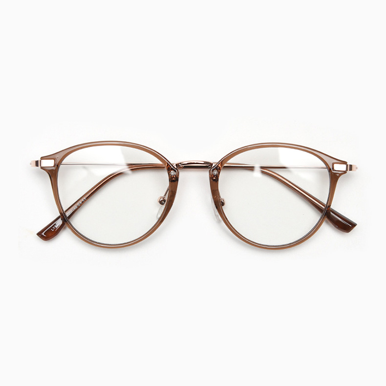 Eterlens クラシックラウンドフレームメタルブリッジ│度数対応可能のブルーライトカットメガネ
