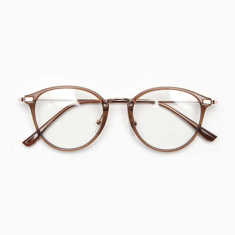 Eterlens クラシックラウンドフレームメタルブリッジ│度数対応可能のブルーライトカットメガネ-Eterlens