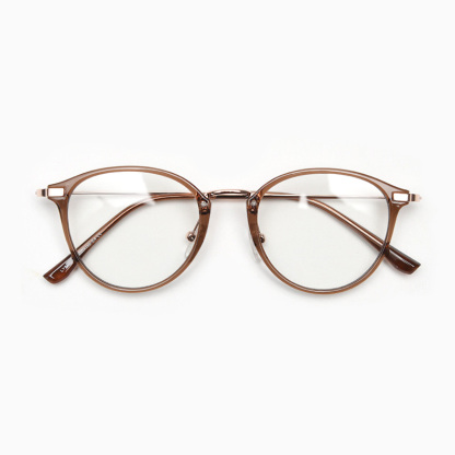 Eterlens クラシックラウンドフレームメタルブリッジ│度数対応可能のブルーライトカットメガネ-Eterlens