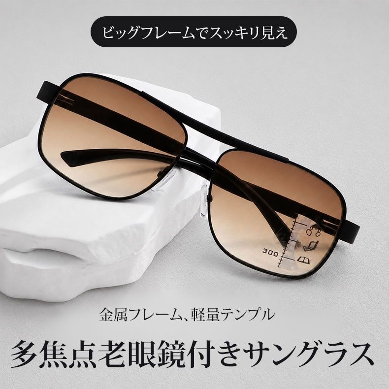 Eterlens │ダブルブリッジ 遠近両用サングラス＆老眼鏡2in1
