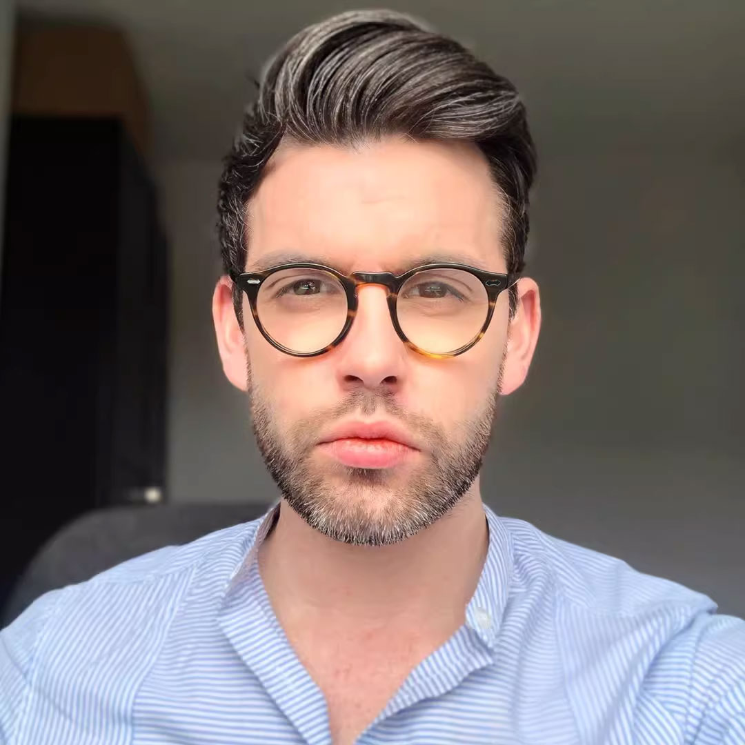 【レトロモダン・極上の掛け心地】｜ETERLENS ボストン型 メガネ ｜フレーム アセテート素材 ｜キーホールブリッジ | 軽量 快適フィット おしゃれ ユニセックス - 商品画像 3/9 (Boston BlueGuard)