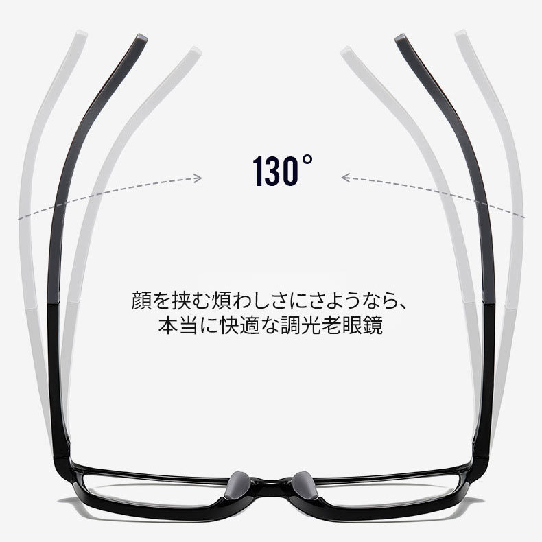 スポーツスタイル累進多焦点調光レンズ老眼鏡