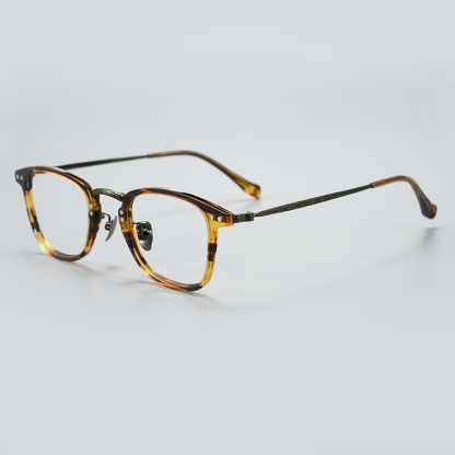 【知的でシャープ・小顔効果】Eterlens スクエアメガネ| TR+チタン|   13.9g超軽量フレーム | 度付き対応・ブルーライトカット・男女兼用 - 商品画像 10/10 (Round RxReady)