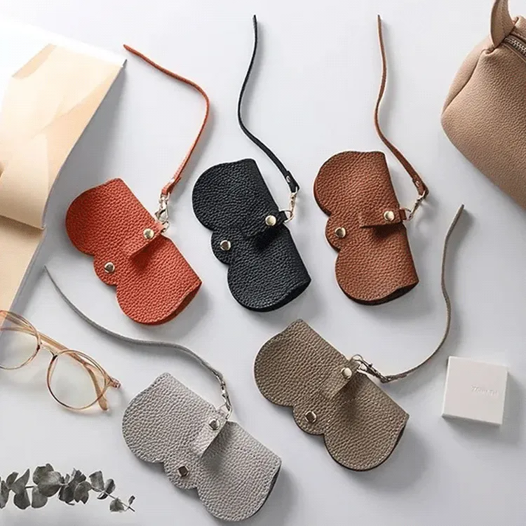 Eterlens ストラップ付きレザーメガネケース-Eterlens