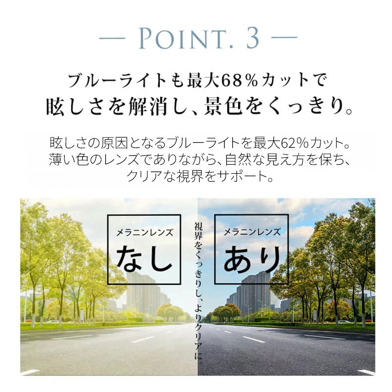 「美肌効果」大人のためのメラニンサングラス | Eterlens | 透明感を守りぬく 商品画像 9