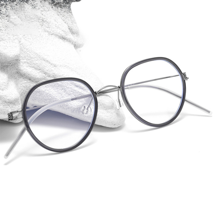 Eterlens｜6g超軽量セミチタンネジなしデザイン｜度付き対応｜レトロ風メガネ