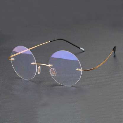 Eterlens｜ツーポイントラウンド型リムレス老眼鏡｜ブルーライトカット｜エレガントでユニーク