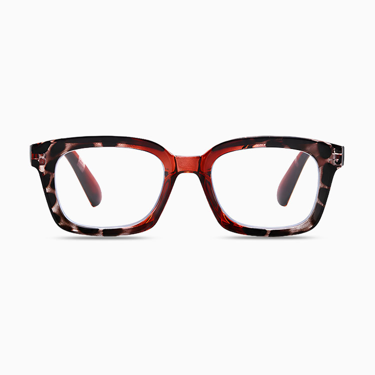 Eterlens｜レオパード柄×ブルーライトカット ウェリントン型老眼鏡│ビッグフレームで小顔効果抜群｜スマホ・パソコン・タブレット使用時に｜度数0.00～+4.00・ユニセックス リーディンググラス