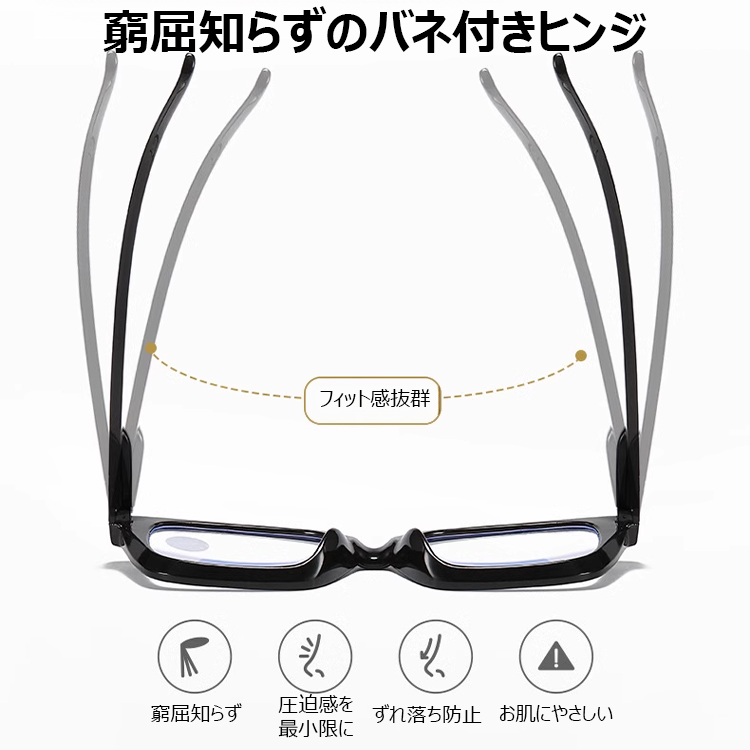 メガネ業界の常識をぶっ壊す ブルーライト対策太縁ビッグフレーム老眼鏡 | Wellington BlueGuard - 商品画像 6/12