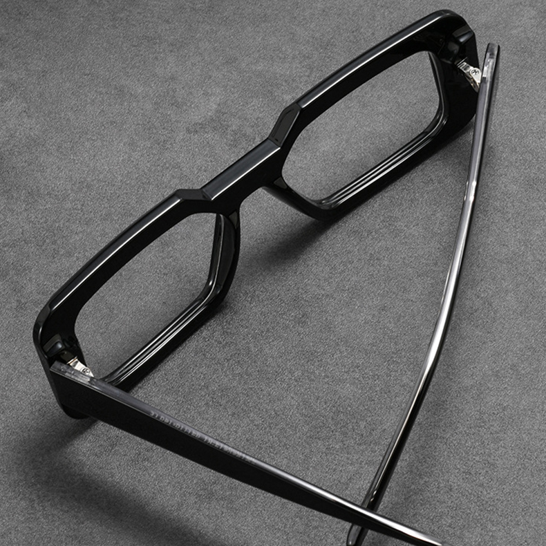 【欧米スタイル・極上の高級感】Eterlensメガネ スクエア型｜高級なアセテートフレーム｜丈夫で歪みにくい 知的な大人メガネ - 商品画像 4/11 (Round RxReady)