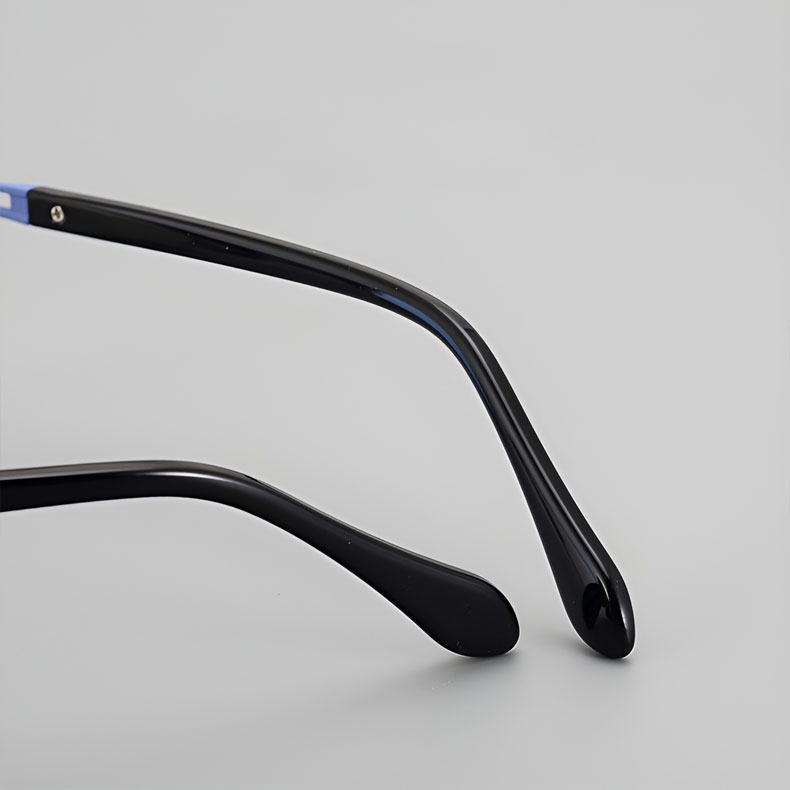 【個性的・異素材MIX】Eterlens  時の円環メガネ14.5g  度付き おしゃれ 丸メガネ | 純チタン+アセテート素材 | レトロ黒縁・男女兼用 - 商品画像 9/14 (Round RxReady)