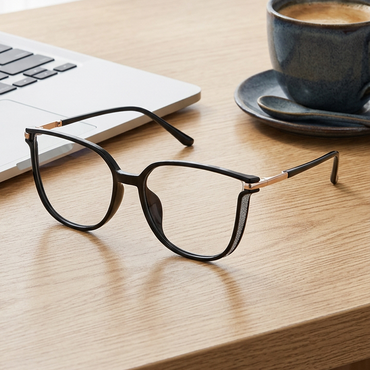 【小顔効果・知的で華やか】Eterlens キャットアイメガネ｜12g超軽量TR＋合金フレーム｜度付き対応・幾何学デザイン｜レディース - 商品画像 7/8 (CatEye RxReady)