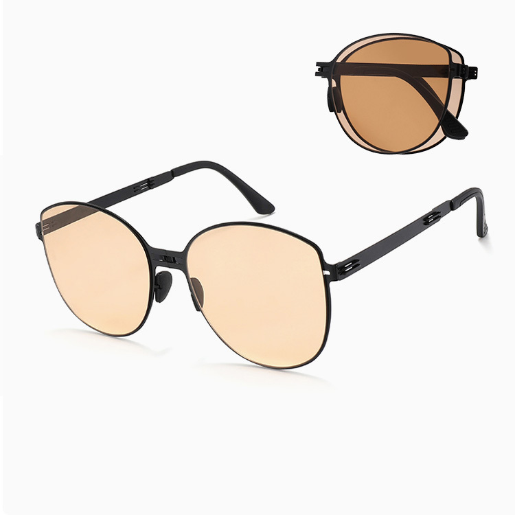 Eterlens｜軽量ビッグフレーム 素顔グラデーション｜折りたたみuv400｜ins風サングラス-Eterlens