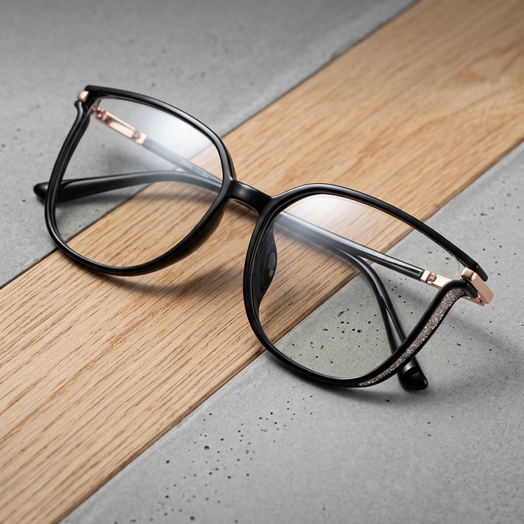 【小顔効果・知的で華やか】Eterlens キャットアイメガネ｜12g超軽量TR＋合金フレーム｜度付き対応・幾何学デザイン｜レディース - 商品画像 6/8 (CatEye RxReady)