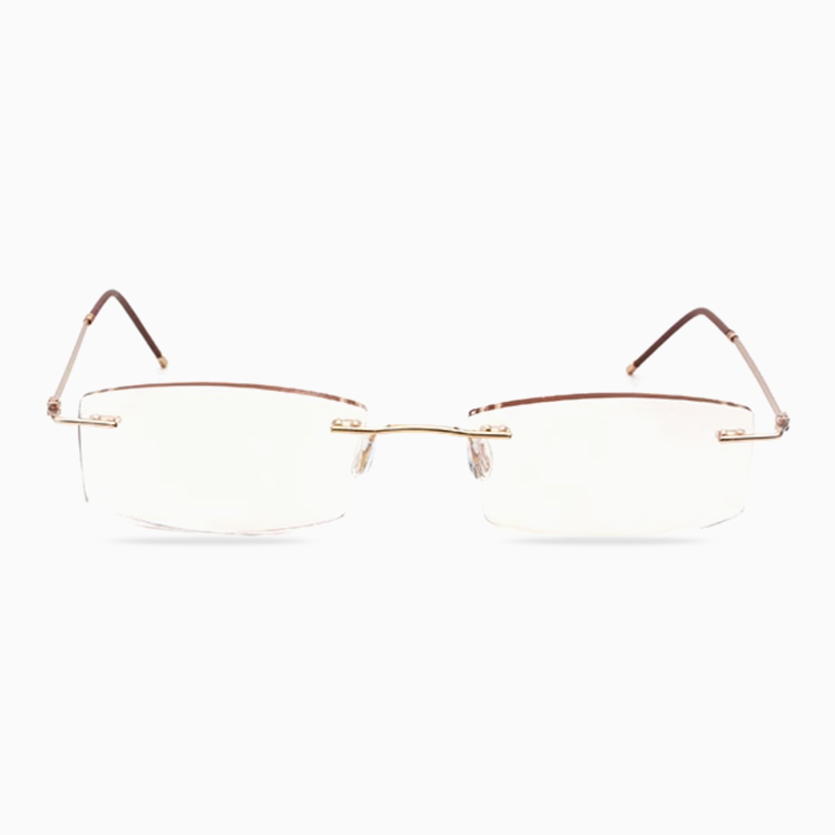 Eterlens｜超軽量カーキレンズリムレス老眼鏡｜ブルーライトカット｜大人のビジネススタイルに