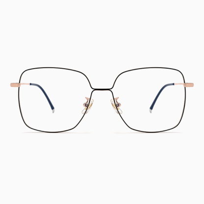 Eterlens｜ビジネス用ビッグフレームセミチタンメガネ｜度付き対応｜独特なデザイン感