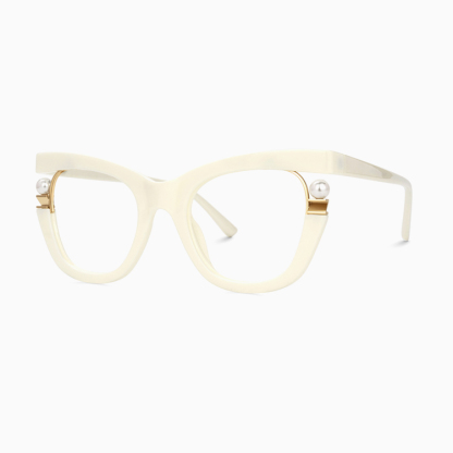 Eterlens-個性的なパール付きキャットアイメガネ
