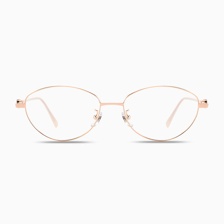 【柔らかな美しさ・横顔に映える】Eterlens | パール調・細身メタル【Pearl-Cat】| 13.9g | 小顔効果・上品 | 度付きメガネ | 甘辛ミックス・大人フェミニン