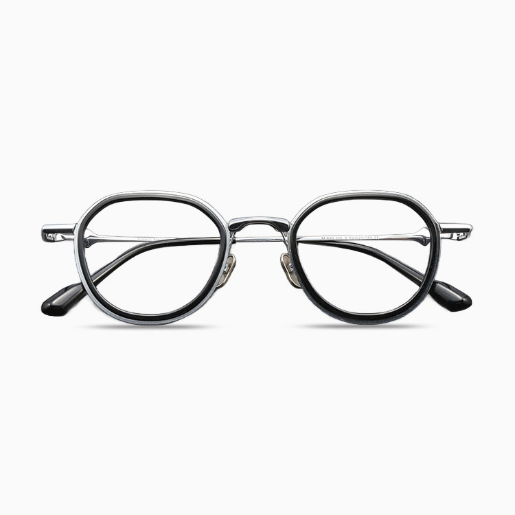 Eterlens | 12.5g  チタン+アセテート縁取り二重構造レトロ風メガネ | 贅沢な工芸 | オーダーメイド