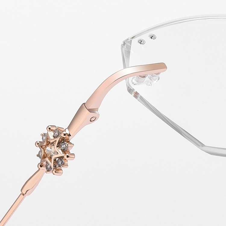 8g 超軽量合金リムレスラインストーン付き老眼鏡｜ブルーライトカット｜エレガントで控えめ | Rimless BlueGuard - 商品画像 4/5