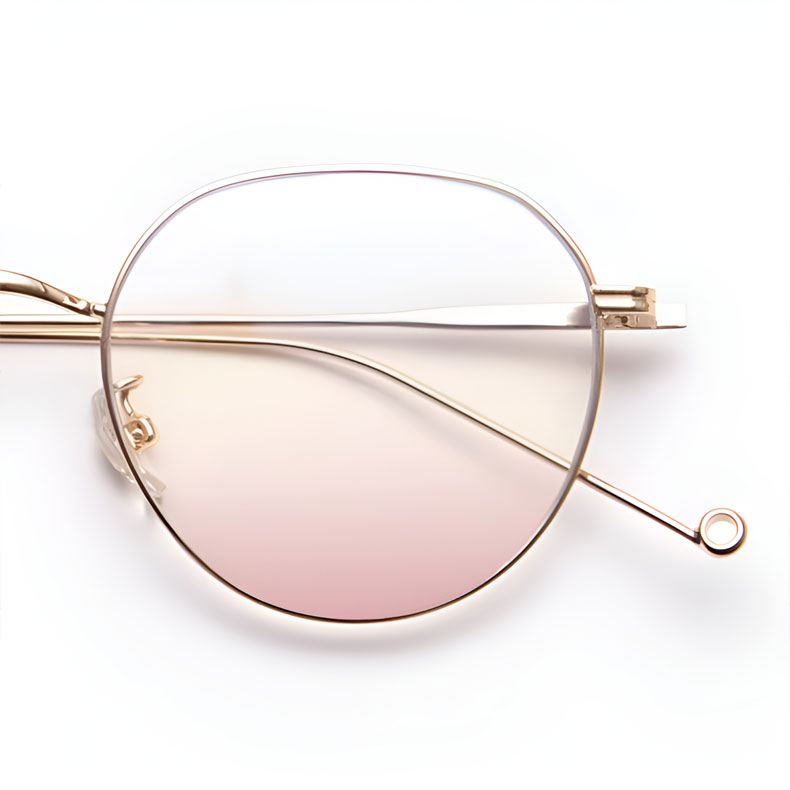 【チーク効果・美肌見せ】Eterlens 度付きメガネ レディース おしゃれ | 血色感チークカラーレンズ | チタン超軽量フレーム・大人可愛いラウンド型 - 商品画像 5/11 (Round RxReady)