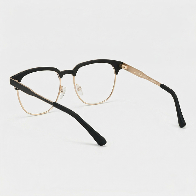 【知的でシャープな印象・小顔効果】Eterlens  スクエアフレーム メガネ｜高品質メタルフレーム｜度付き対応・ブルーライトカット・ユニセックス - 商品画像 7/10 (Round RxReady)