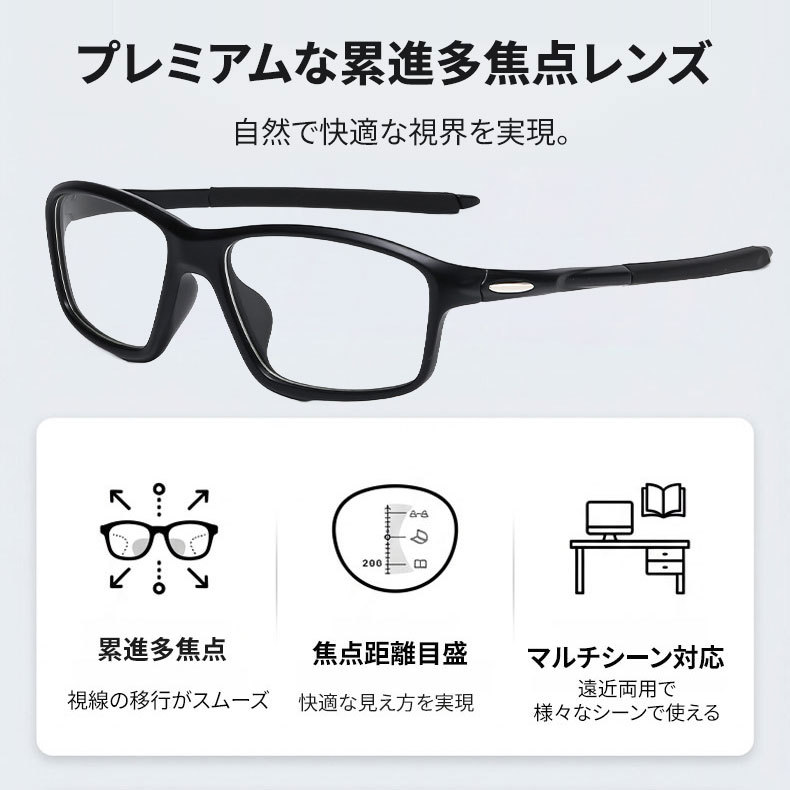 Eterlens GRAVITY 砂・花粉対策、遠近両用スポーツ調光老眼鏡