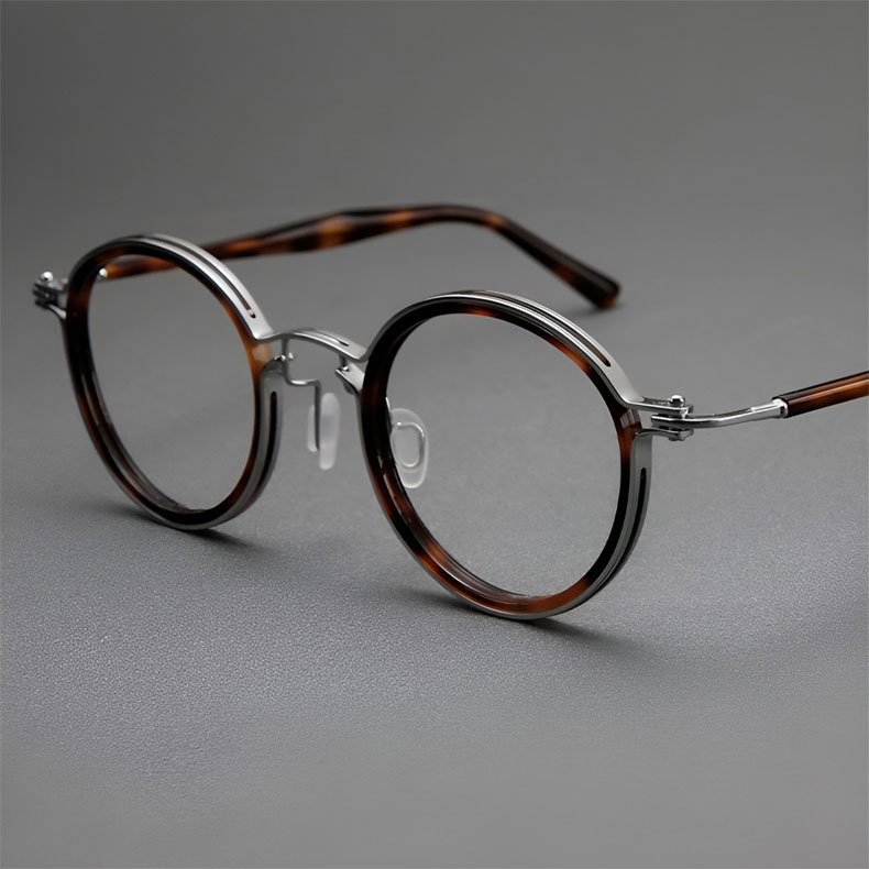 【鯖江風・14.7g超軽量】Eterlens 老眼鏡 おしゃれ 丸メガネ Retro-Classic 14 | 純チタン製 遠近両用 調光対応 | 度付き対応可能・匠の仕上がり - 商品画像 6/16 (Boston Progressive