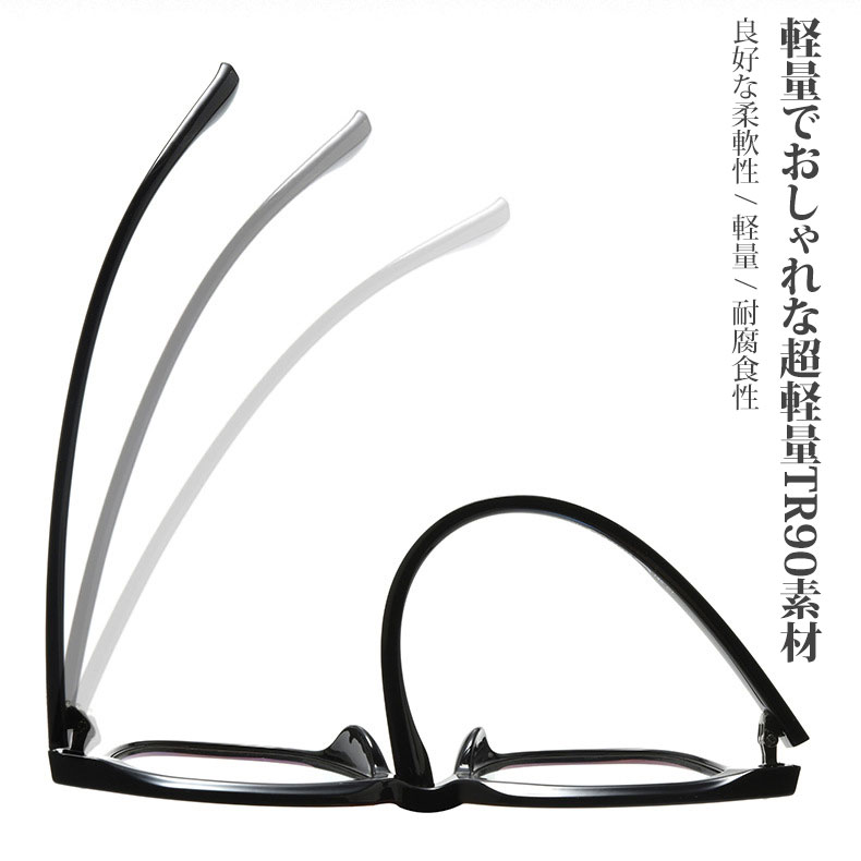 【小顔効果・15.3g超軽量】Eterlens 知性の窓シリーズ 老眼鏡 おしゃれ | 高弾性TR90超軽量素材 | 洗練されたビッグスクエア型・度付き対応メガネ - 商品画像 6/14 (Wellington RxReady)