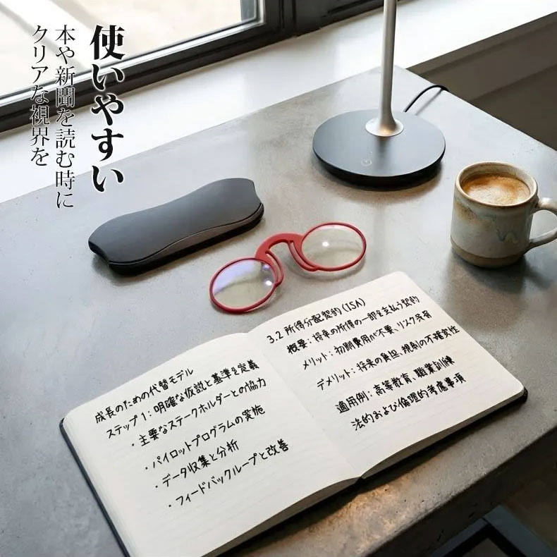 【わずか9g・耳に掛けない】Eterlens | TR90製テンプルレス【Nano-Snap】| 「極薄5mm」財布に収納可能 | ズレない極上のフィット感 | 老眼鏡・リーディンググラス | ミニマリストに欠かせない - 商品画像 11/