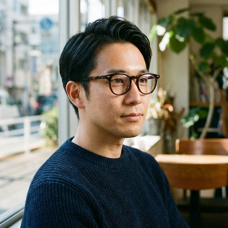 Eterlens 知性の窓｜18.6g ボストン型キーホールブリッジ超軽量芯張りメガネ｜度付き対応｜素顔にマッチ