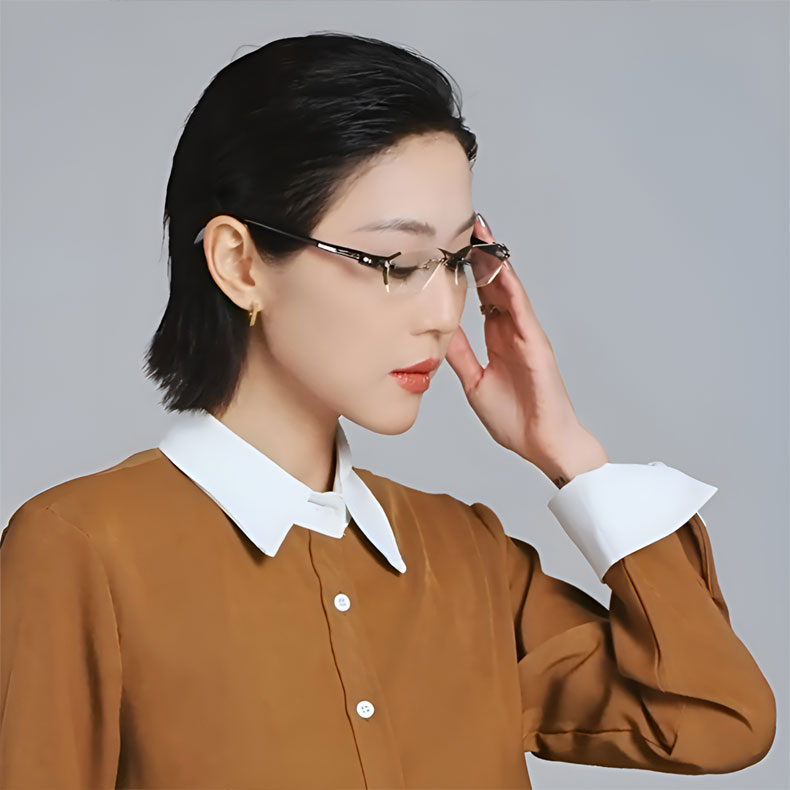 ブルーライトカット調光機能付きリムレスリーディンググラス | Rimless Photo - 商品画像 6/21