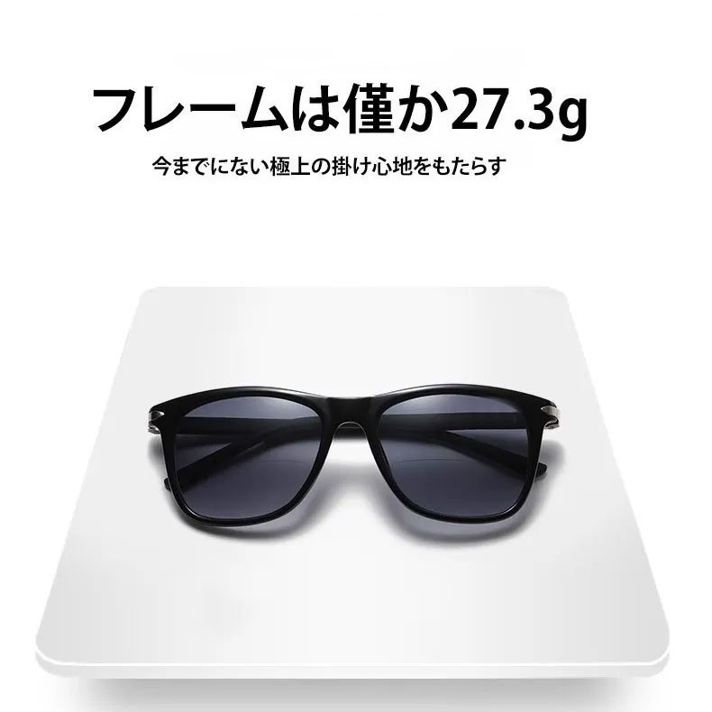 ビッグフレーム遠近両用多機能老眼鏡 | Square SunReader - 商品画像 6/10