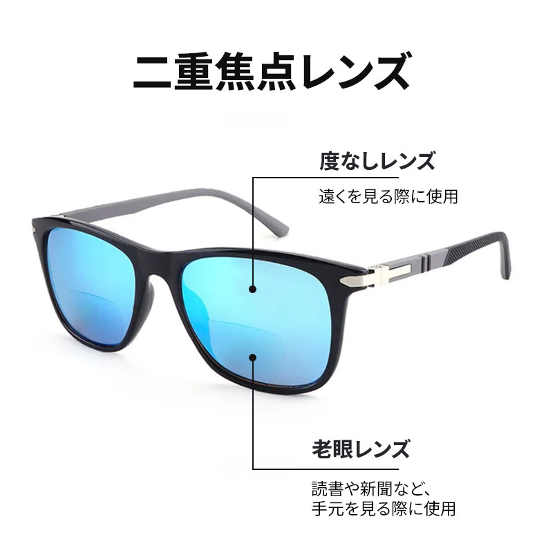 ブルーコーティングレンズ｜遠近両用 紫外線対策｜老眼鏡・サングラスの2in1 | Square SunReader | Eterlens