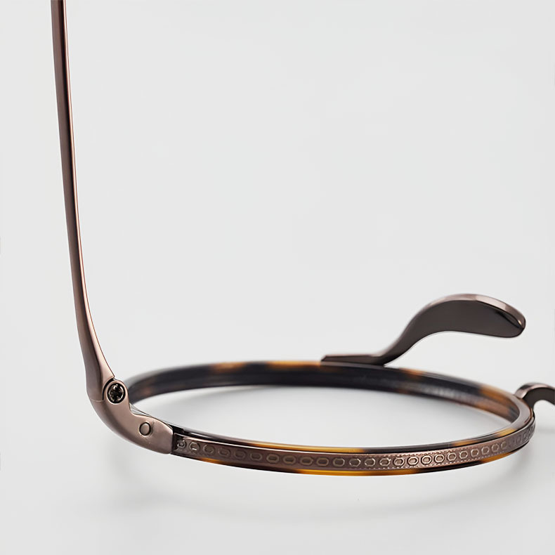 Eterlens 時の円環コレクション｜7.6g 高級感のある彫刻模様スプラウトパットメガネ｜匠の技が光る一本