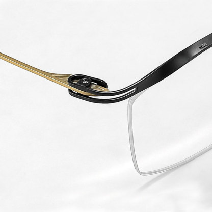 【8.6g超軽量・鼻に跡がつかない】｜Eterlens 純チタン製 老眼鏡｜ おしゃれ メンズ レディース ｜ブルーライトカット  ｜小顔効果 ｜スクエア型 度付き対応